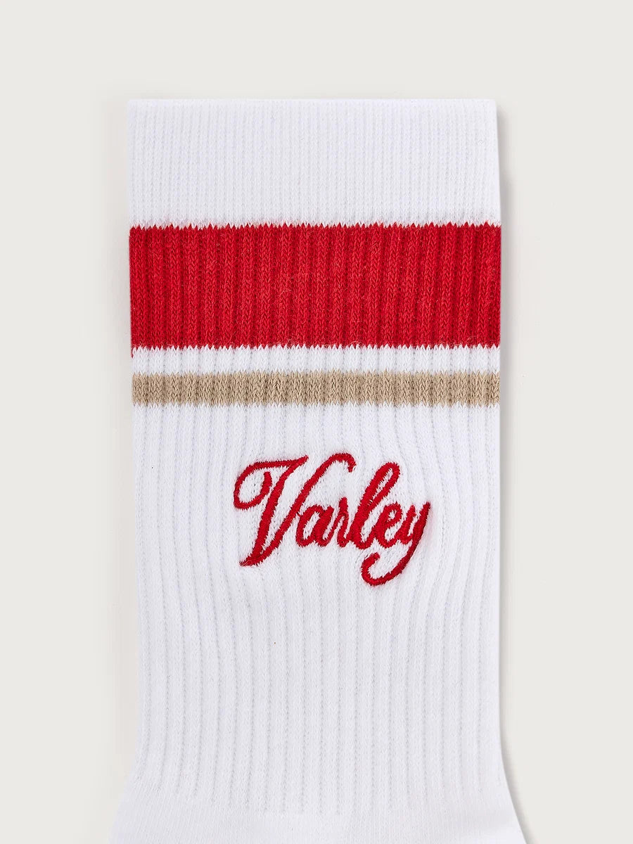 Lamar Club Stripe Sock - White/Baked Apple