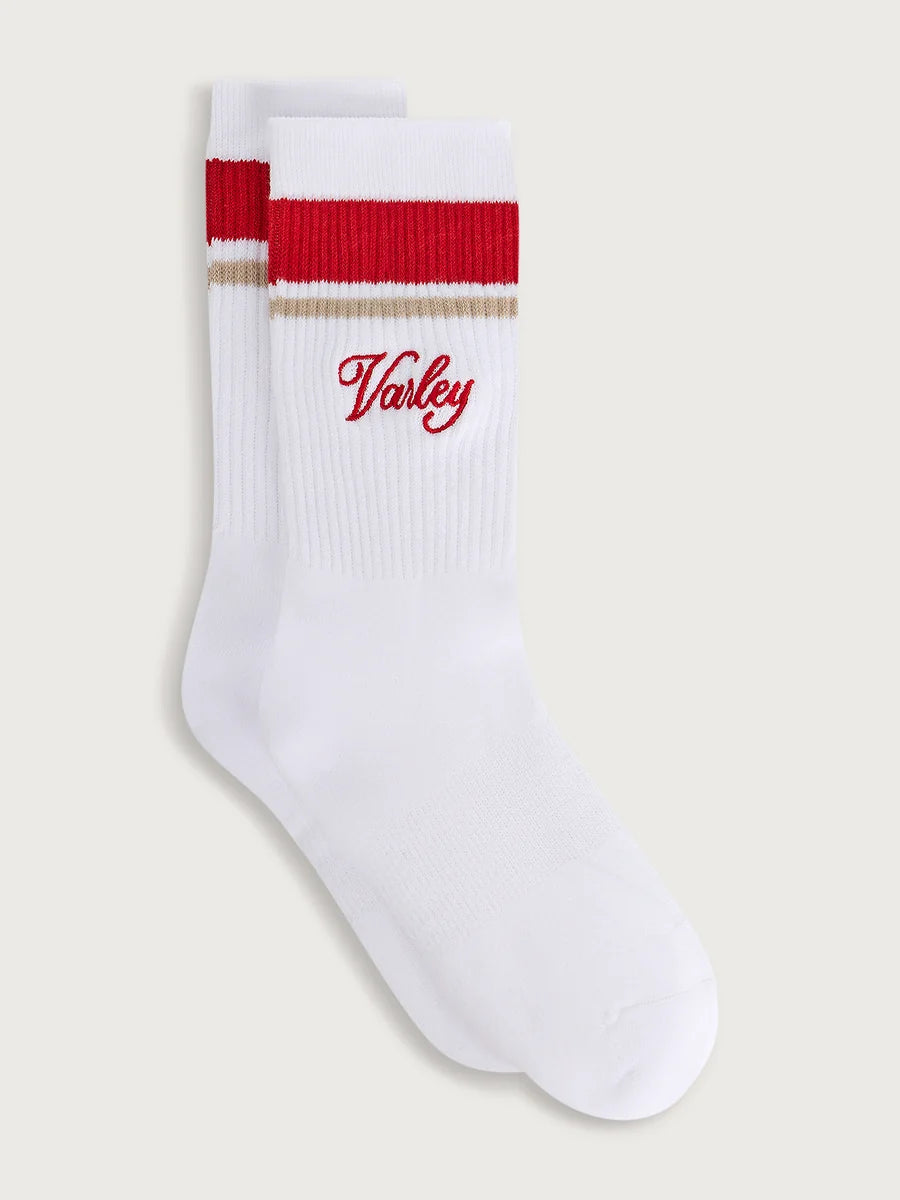 Lamar Club Stripe Sock - White/Baked Apple