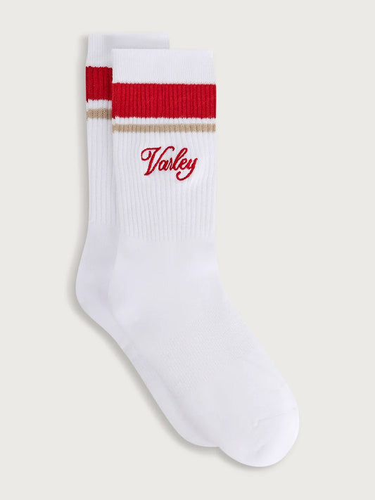 Lamar Club Stripe Sock - White/Baked Apple