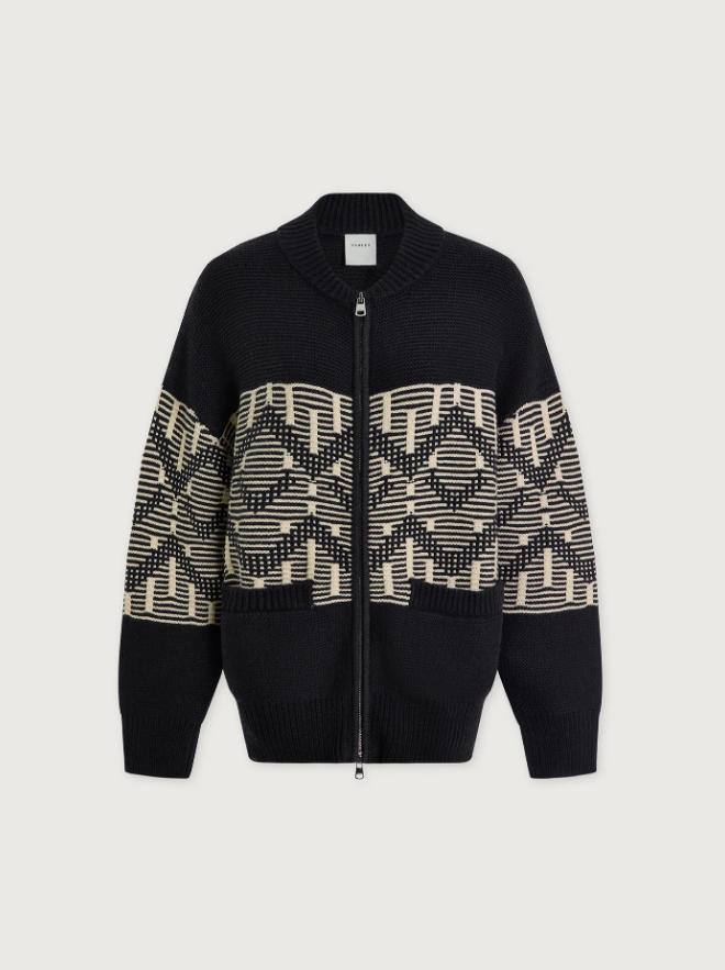 Linnea Fairisle Knit Jacket -  Black