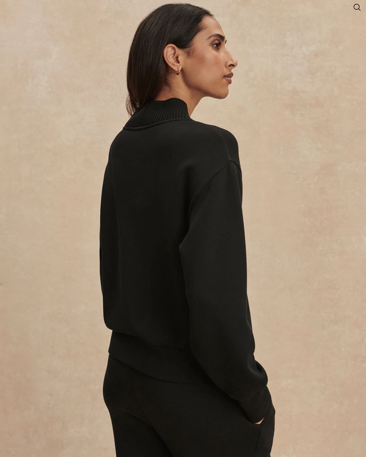 Lucine Button Front Sweat - Black