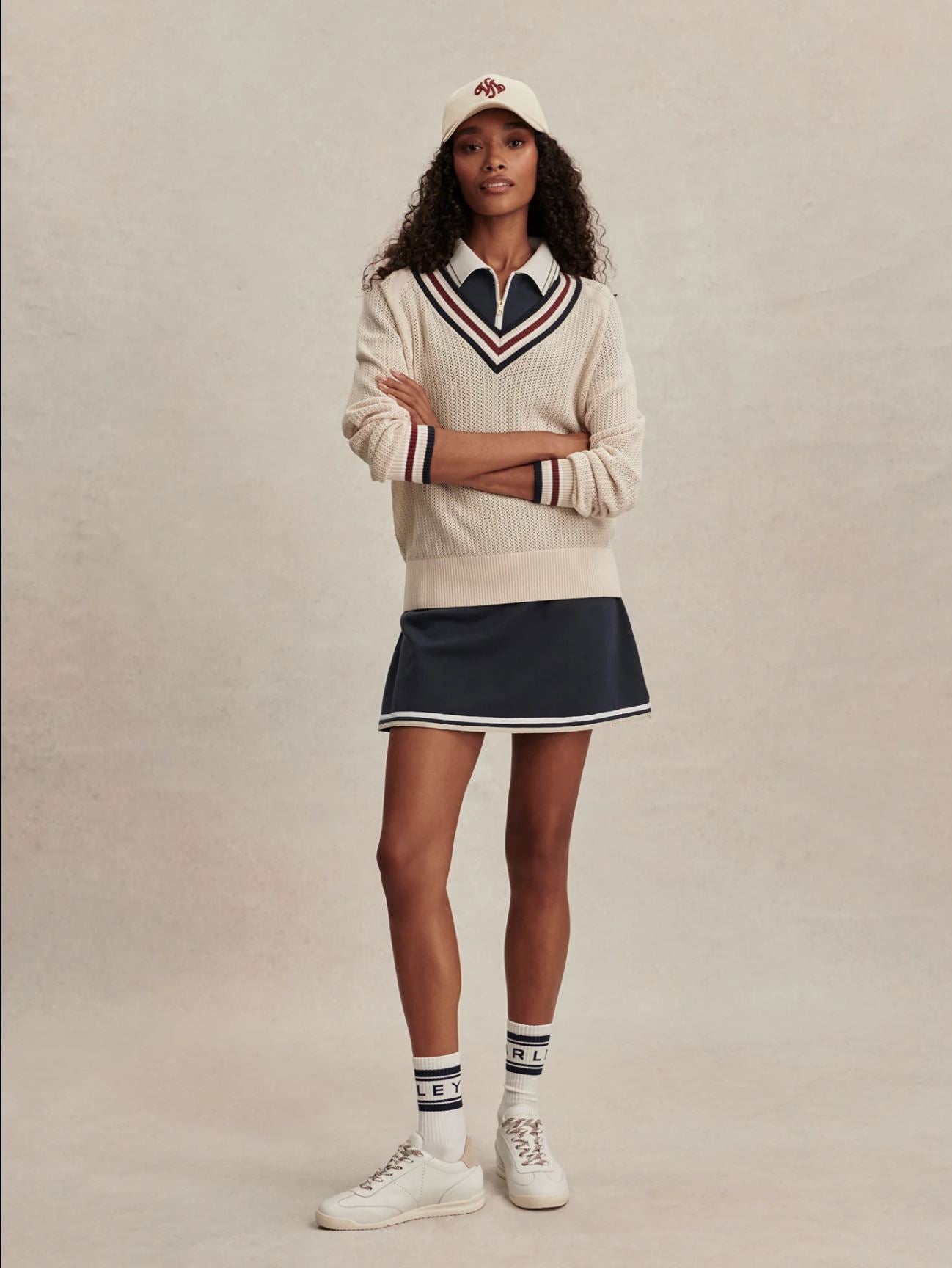Maurice V Neck Sweater - Oat Milk