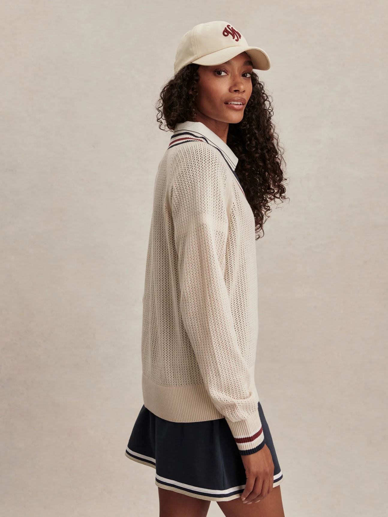Maurice V Neck Sweater - Oat Milk