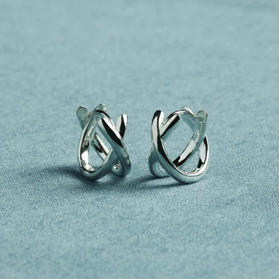 Moonkiss Silver Huggie Earring