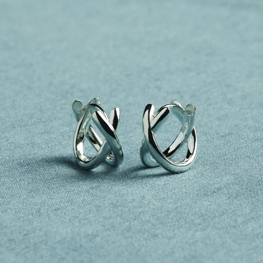 Moonkiss Silver Huggie Earring