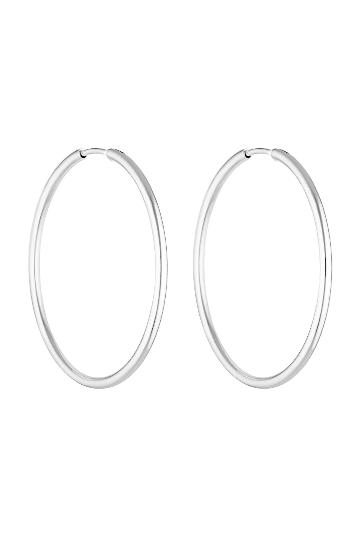 90's Hoops 50mm - White Gold