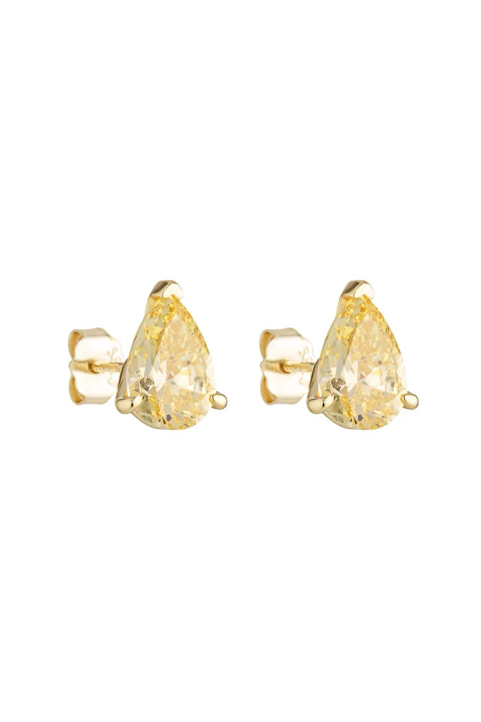 Pear Studs (2ct) - Gold/Canary