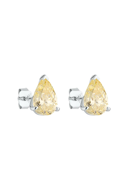 Pear Studs (2ct) - Silver/Canary
