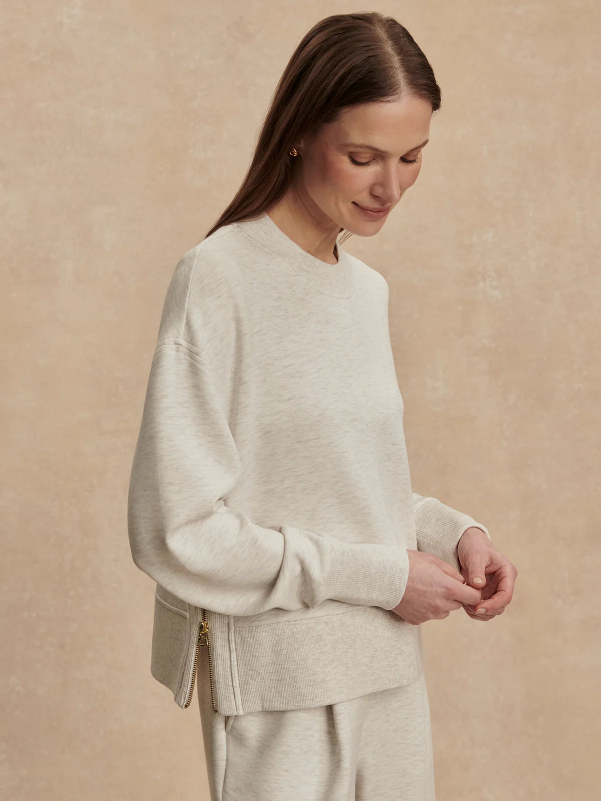 Philippe Crop Sweat - Ivory Marl