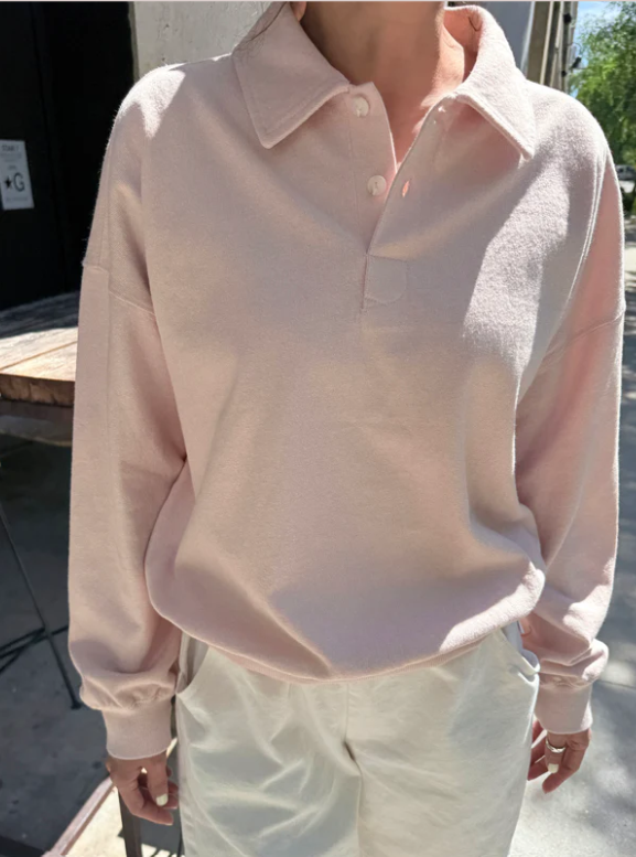 Polo Sweatshirt - Baby Pink