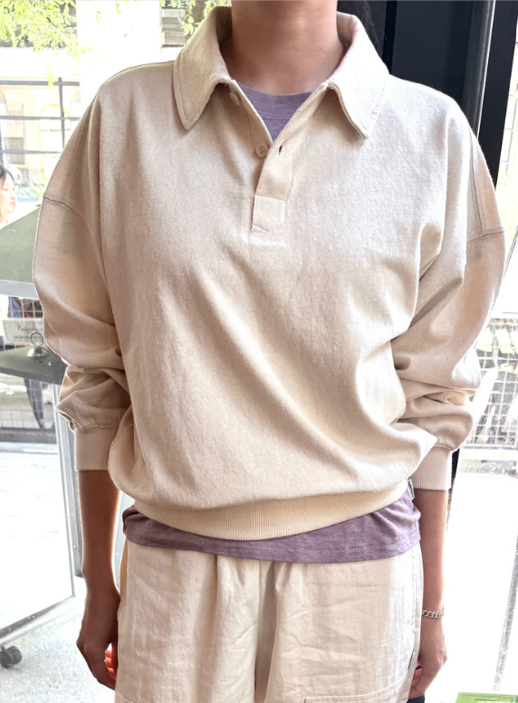 Polo Sweatshirt - Naturel