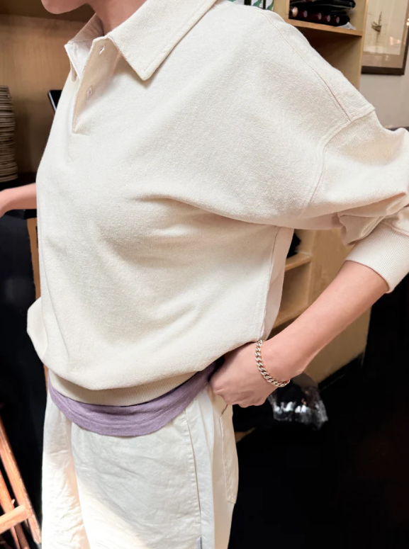 Polo Sweatshirt - Naturel