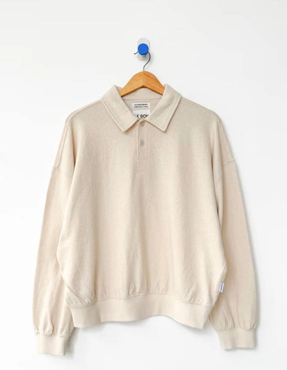 Polo Sweatshirt - Naturel