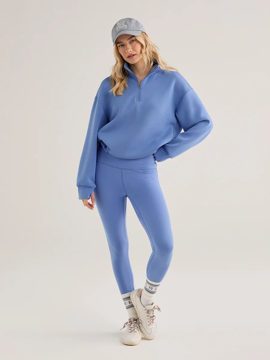 Sian Cropped Half Zip Sweat  - Marina