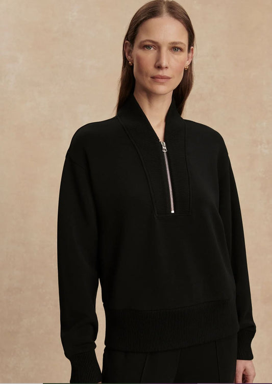 Sally Half-Zip Sweat -Black