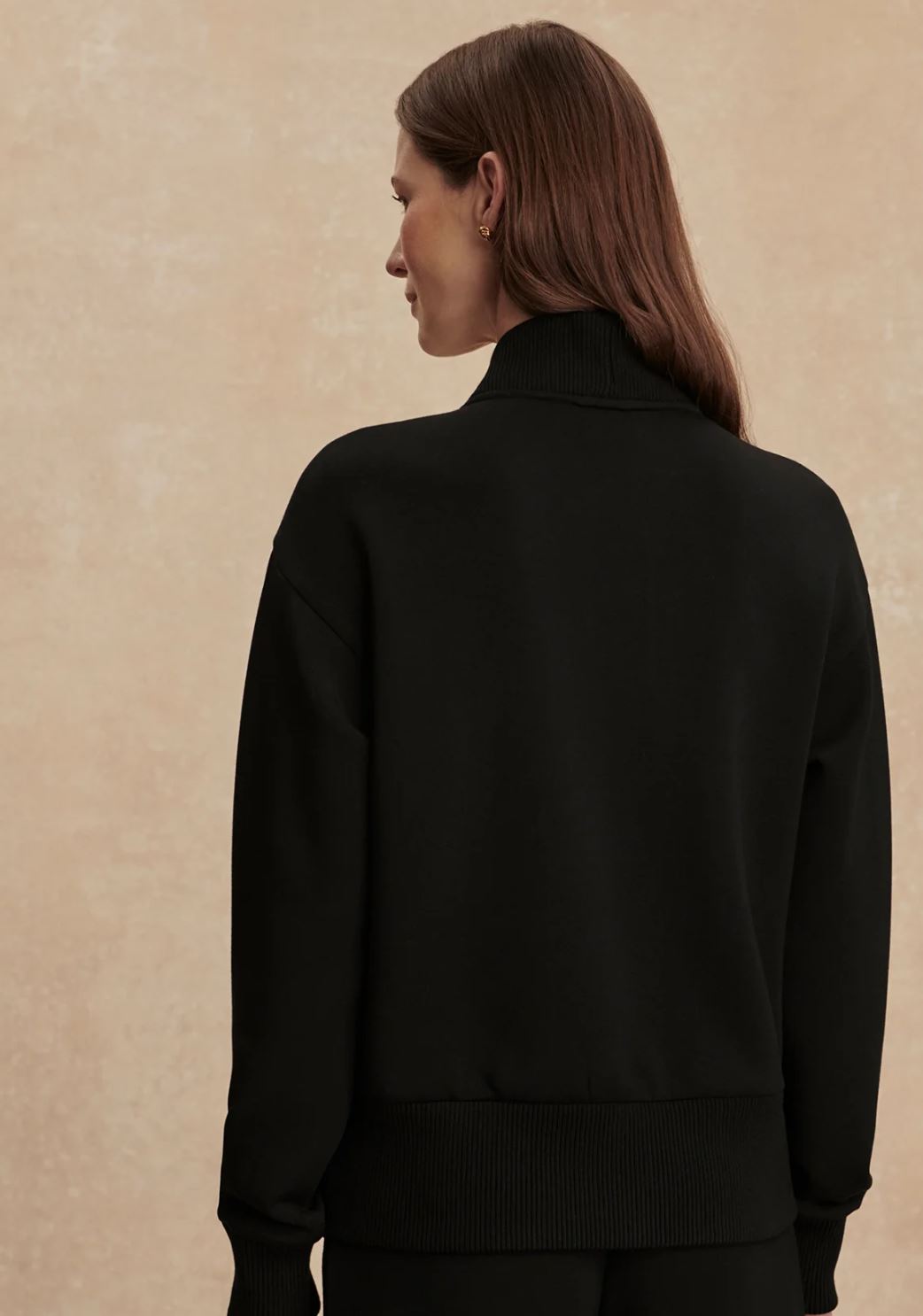 Sally Half-Zip Sweat -Black