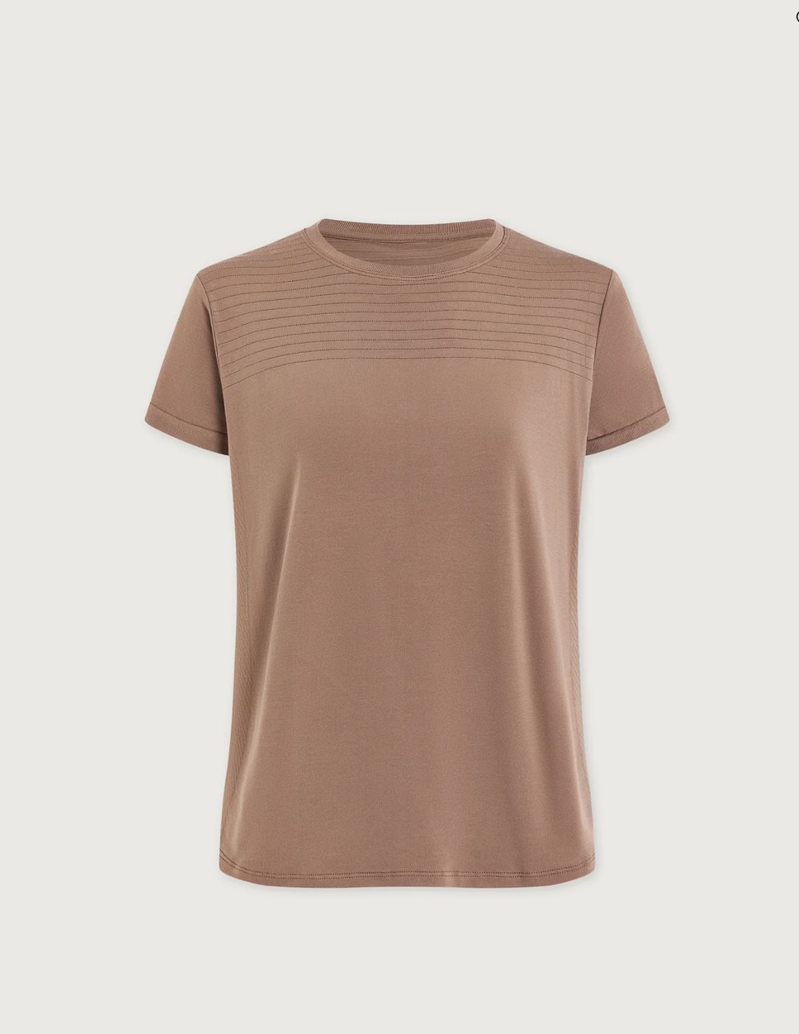 Saskia Seamless Longline Tee - Pine Bark