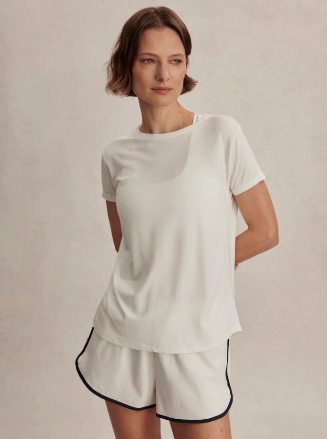 Saskia Seamless Longline Tee - White