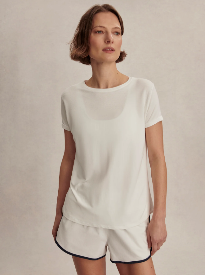 Saskia Seamless Longline Tee - White