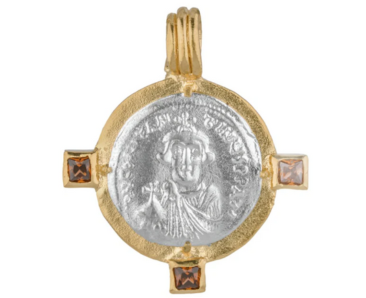 Constantinopolis Medallion with Smokey Quart - 24K Vermeil