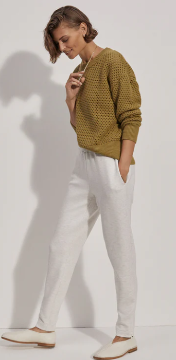 The Slim Zip Hem Pant 29.5 - Ivory Marl