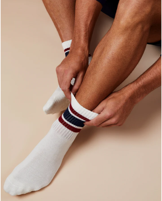 Retro Crew Grip Sock - Navy