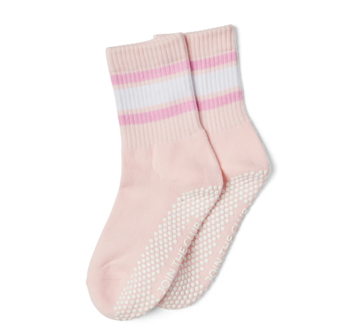 Retro Crew Grip Sock - Soft Pink