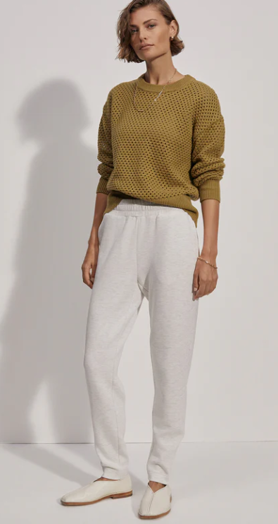 The Slim Zip Hem Pant 26- Ivory Marl