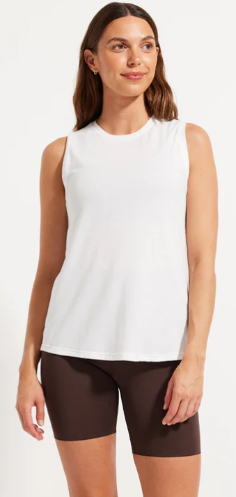 Essential Muscle Tank - White