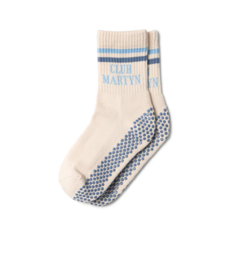 Signature Crew Grip Sock - Blue Stripe