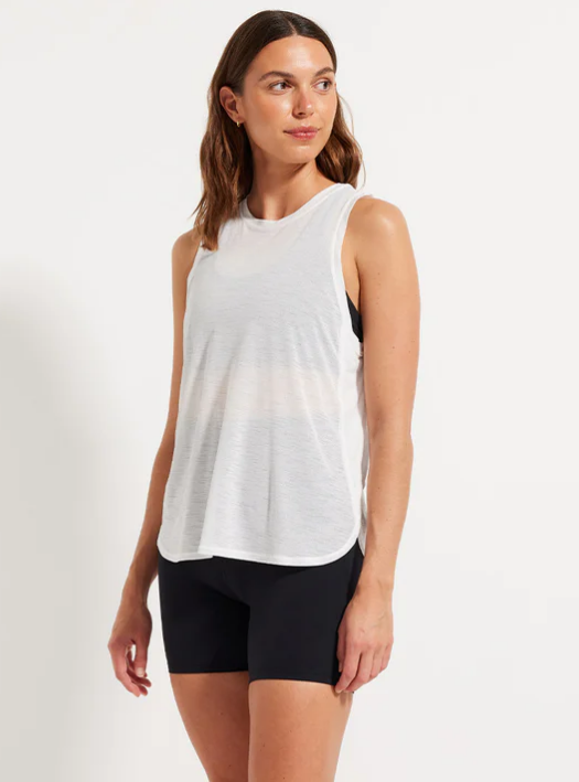 Breezy Long Tank - White