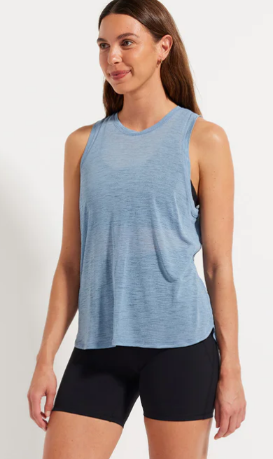 Breezy Long Tank - Dusty Blue