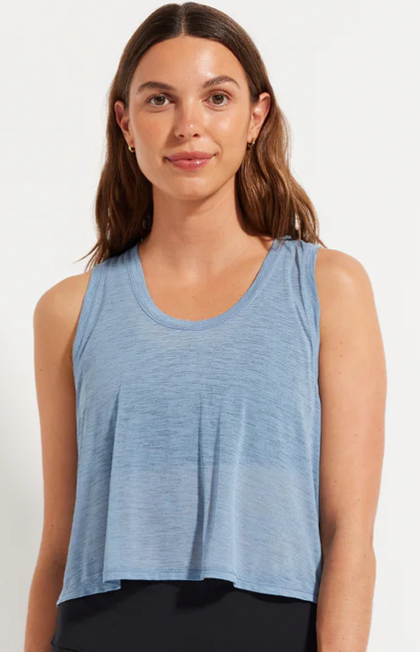 Breezy Short Tank - Dusty Blue