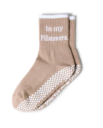 In My Pilates Era Grip Socks - Beige