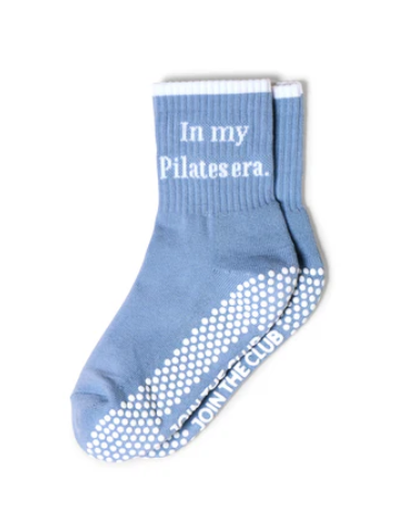 In My Pilates Era Grip Socks - Blue Haze