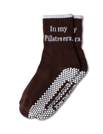 In My Pilates Era Grip Socks - Chocolate