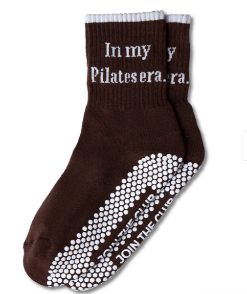 In My Pilates Era Grip Sock - Chocolate