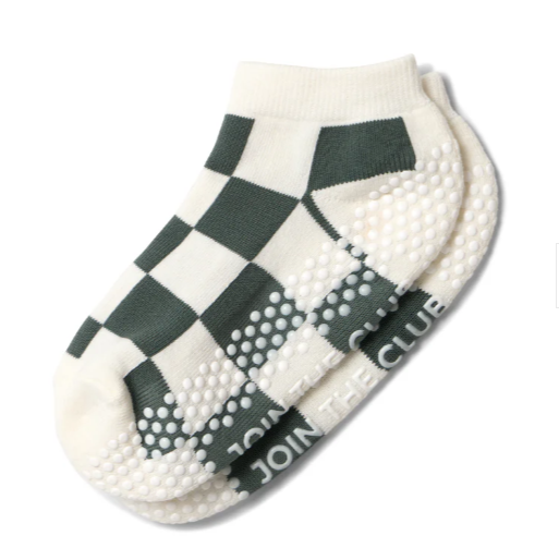 Classic Ankle Grip Sock - Khaki Check