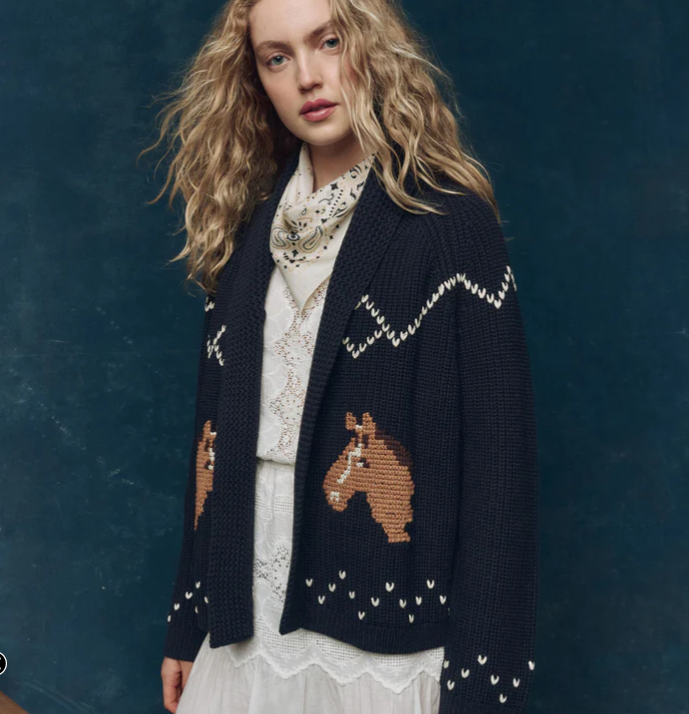 The Horse Lodge Cardigan - Navy