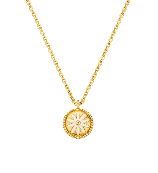 Ivory Flower Necklace - Gold Plated
