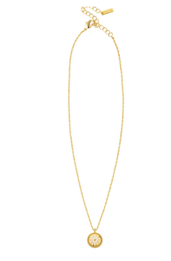 Ivory Flower Necklace - Gold Plated