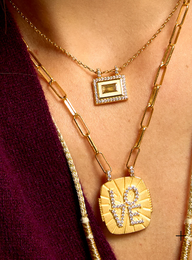 Ivory Labradorite El Pao Necklace - Gold Plated