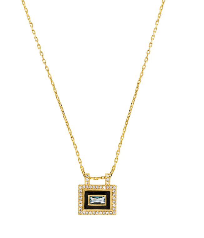 Black Blue El Paso Necklace - Gold Plated