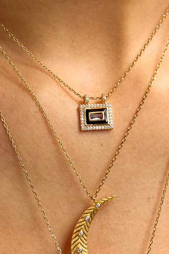 Black Blue El Paso Necklace - Gold Plated