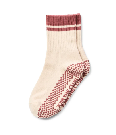 Classic Crew Pilates Grip Sock - Rose Pink