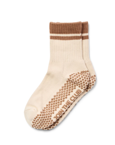 Classic Crew Pilates Grip Sock - Burnt Toffee
