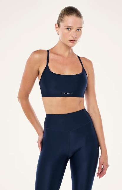 Fairmont Sports Bra - Dark Navy Shine