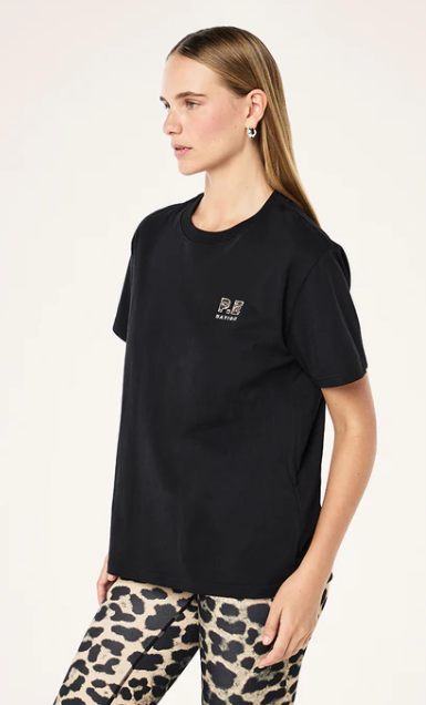 Heads Up Tee - Black Leopard
