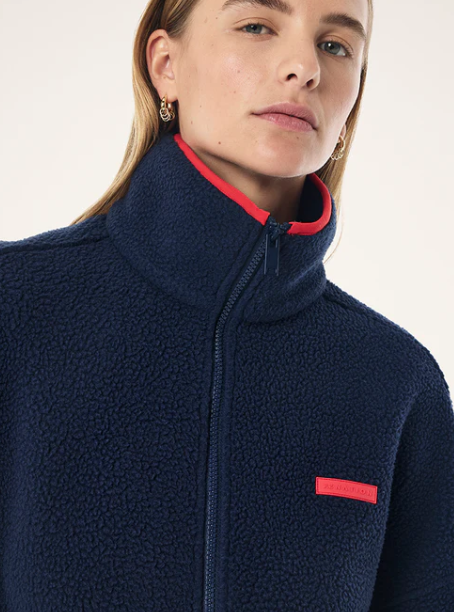 Rotate Sherpa Jacket - Dark Navy/College Red