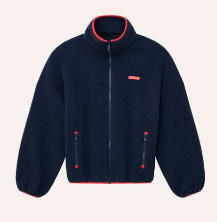 Rotate Sherpa Jacket - Dark Navy/College Red